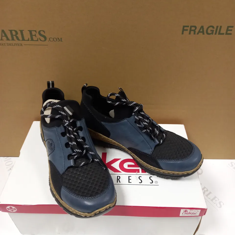 RIEKER LACE UP BLUE HIKING BOOTS - UK SIZE 5