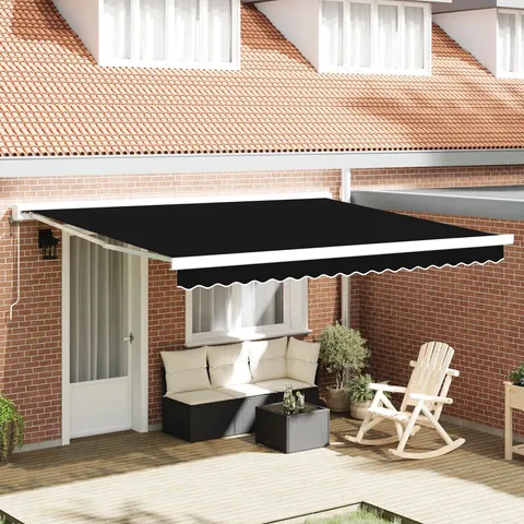 BOXED 17 STORIES POLYESTER COVER RETRACTABLE PATIO AWNING (1 BOX)