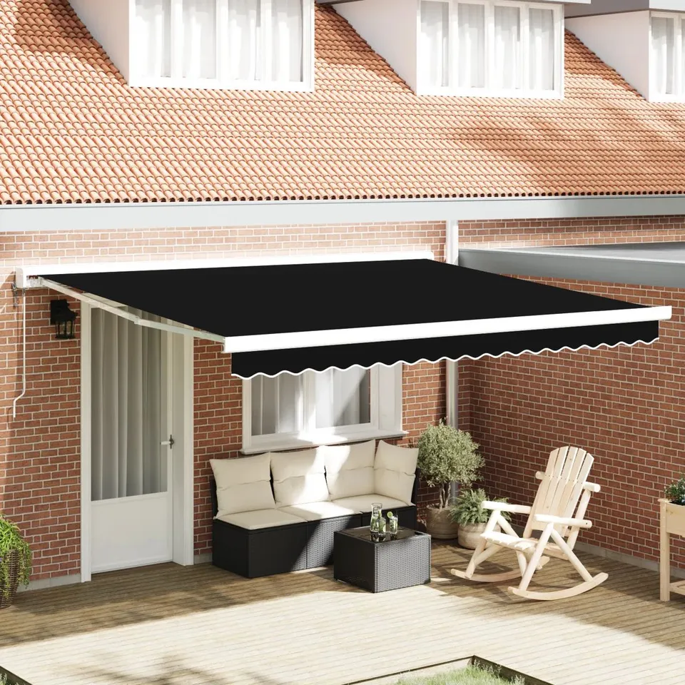 BOXED 17 STORIES POLYESTER COVER RETRACTABLE PATIO AWNING (1 BOX)