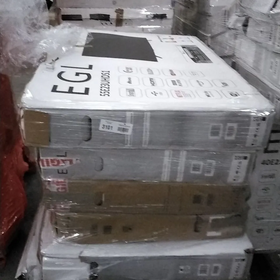 PALLET OF APPROXIMATELY 6 ASSORTED DAMAGED TV'S
