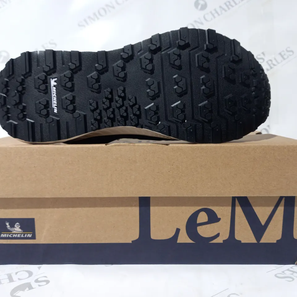 BOXED PAIR OF LEMIEUX TRAINERS IN BLACK UK SIZE 6