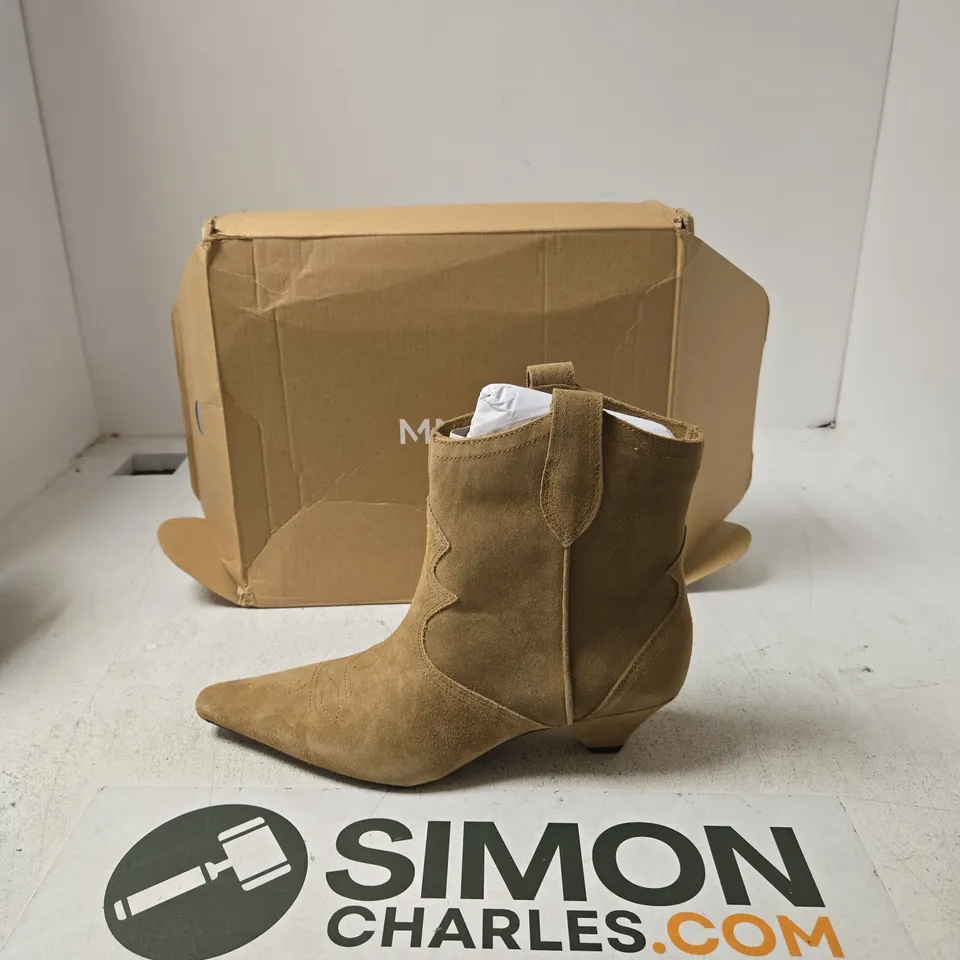 MNG WOMEN'S TAN SUEDE ANKLE BOOTS - EUR 39
