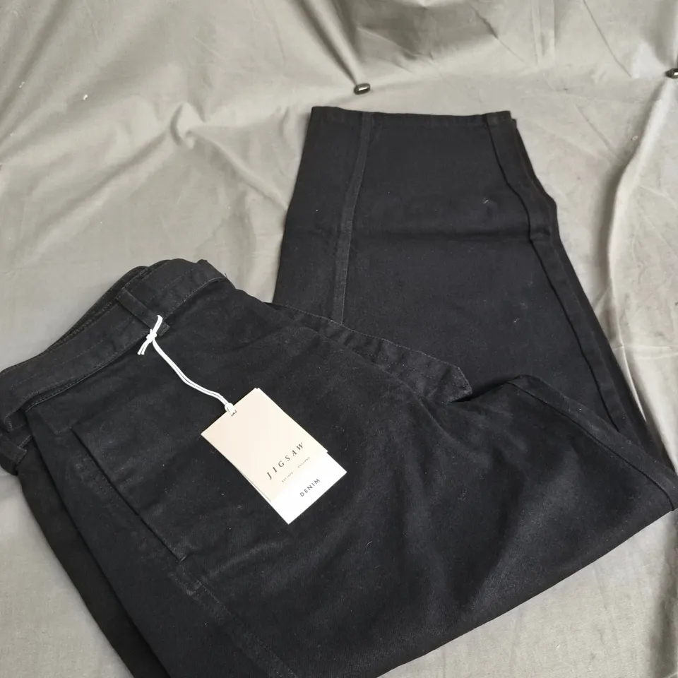 JIGSAW TURNER BELTED HORSESHOE JEAN – BLACK DENIM, UK 30 