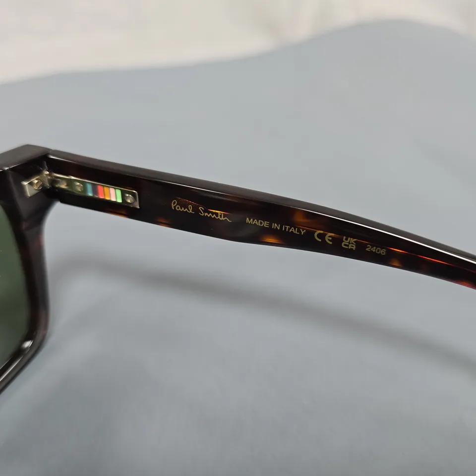 PAUL SMITH EYEWEAR SUNGLASSES – TORTOISESHELL FRAME, GREEN LENSES
