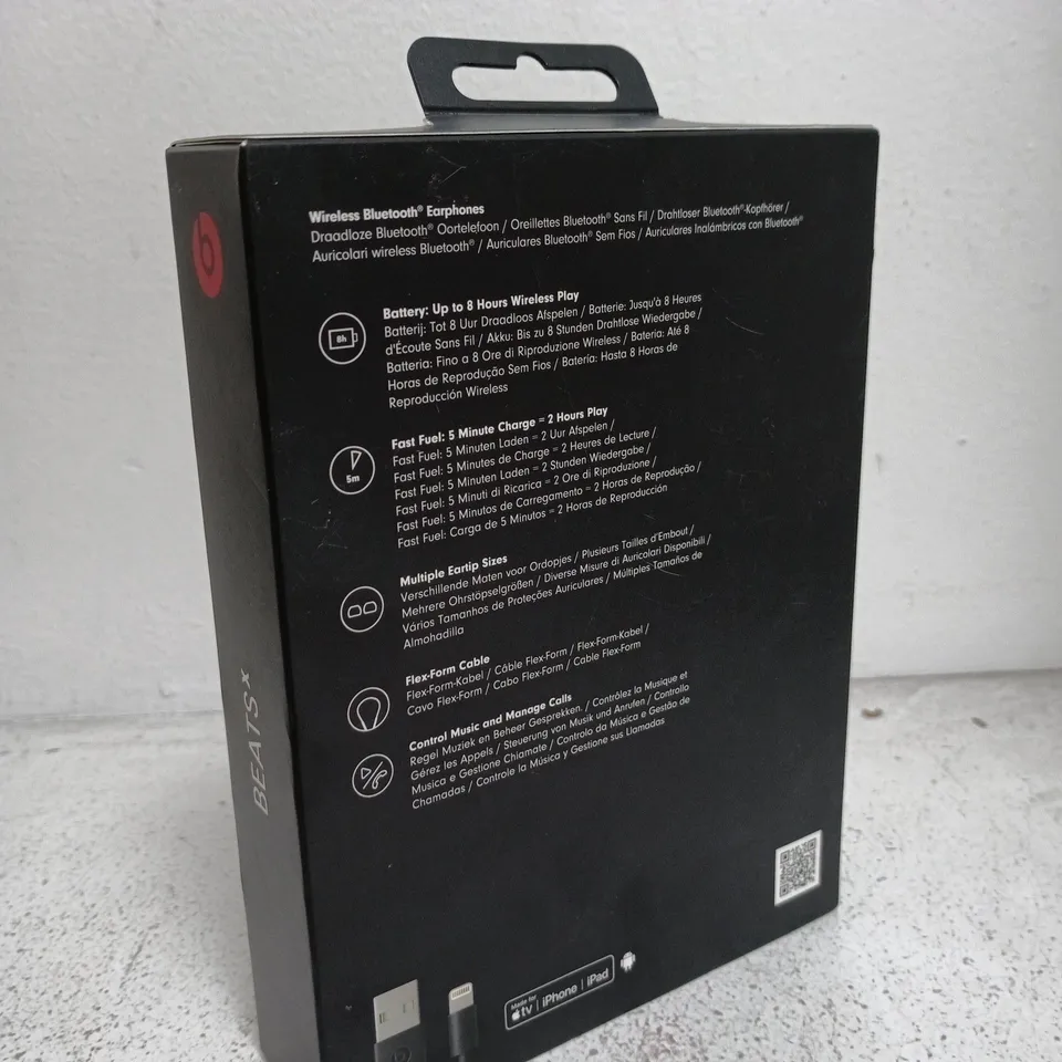 BEATSX WIRELESS BLUETOOTH EARPHONES – BLACK (BOXED)