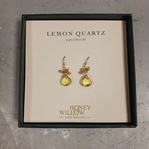 HONEY WILLOW LEMON QUARTZ DROP EARRINGS 