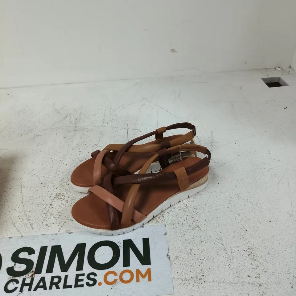 JD WILLIAMS UK 8 WOMEN'S BROWN LEATHER STRAPPY SANDALS
