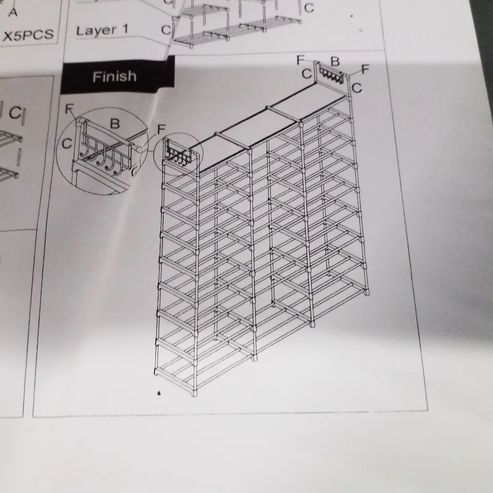 BOXED SHOE RACK - BLACK