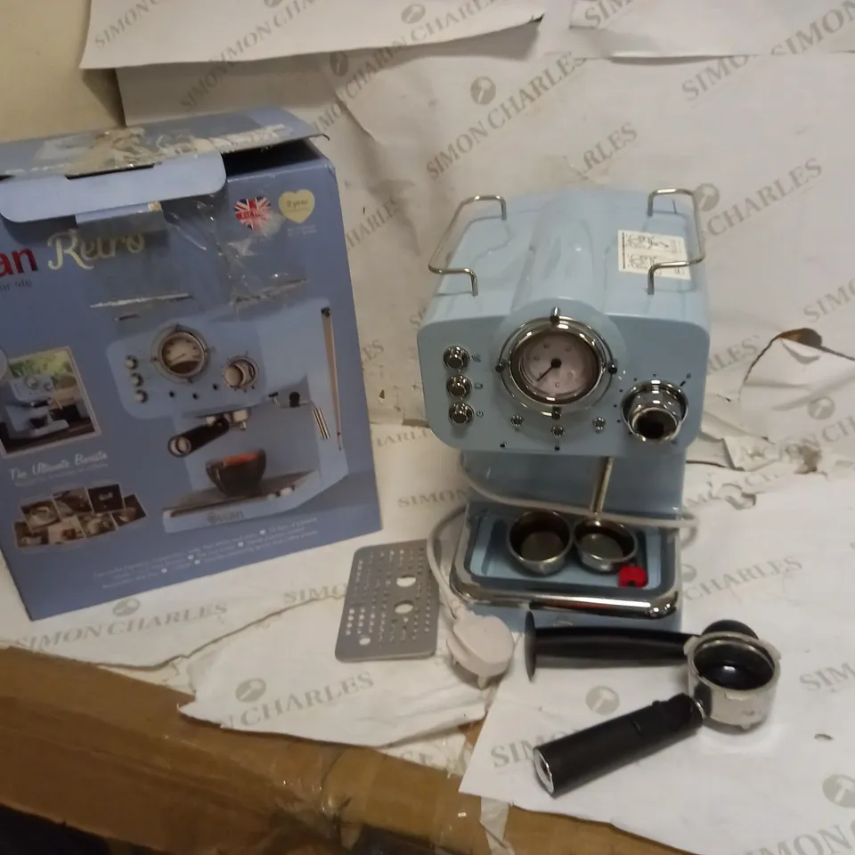 SWAN RETRO ESPRESSO COFFEE MACHINE - BLUE