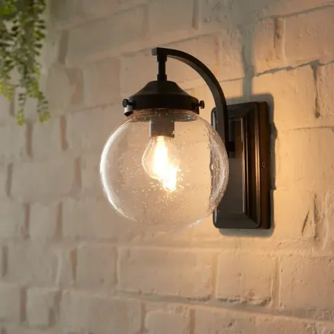 BOXED TWAIN GLOBE GLASS COMPACT OUTDOOR WALL LIGHT