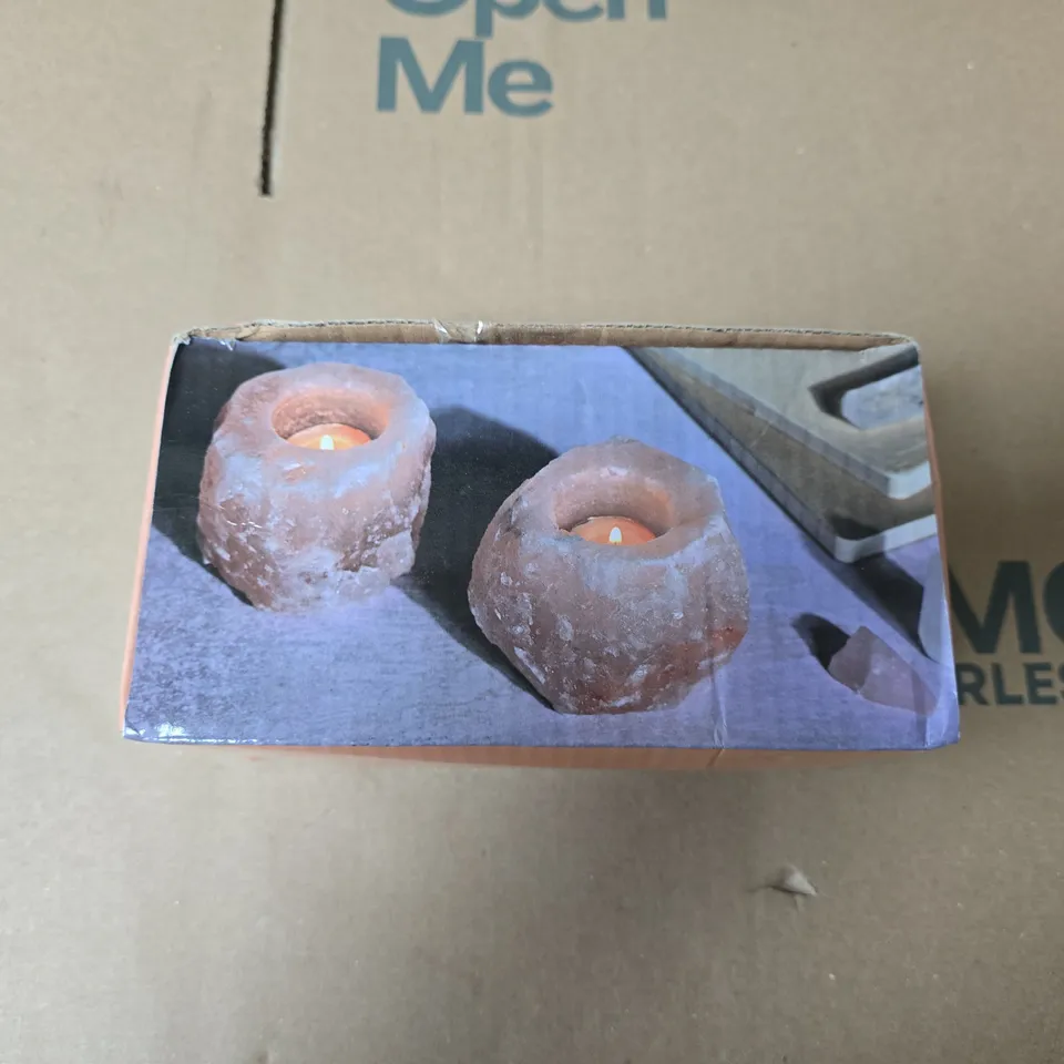 SERENITY HIMALAYAN SALT TEALIGHT HOLDERS – SET OF 2