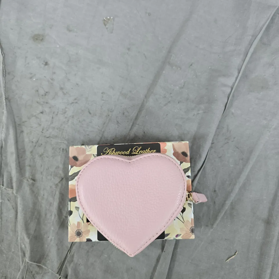 ASHWOOD LEATHER GENUINE LEATHER PURSE – HEART SHAPED PINK