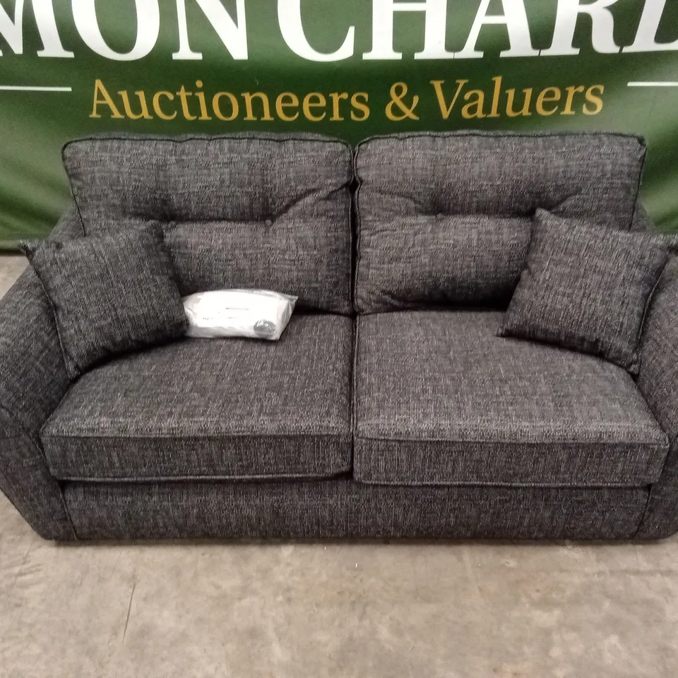 HALSTOW 2 SEATER FABRIC SOFA - CHARCOAL RRP £799