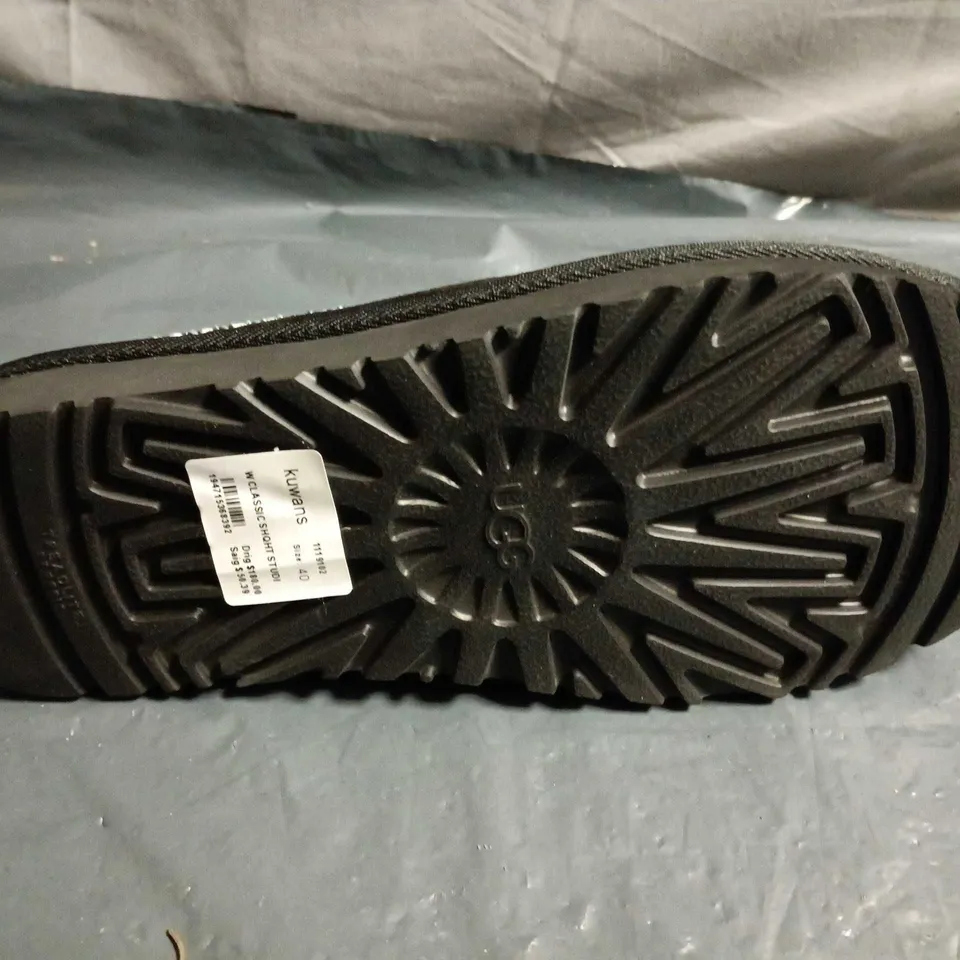 UGG SLIPPERS – BLACK SUEDE - SIZE 40