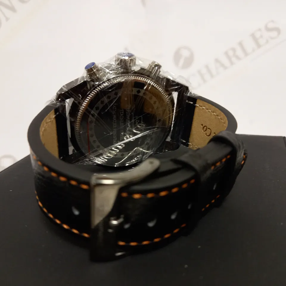 ZIHLMANN & CO SPORTS CHRONOGRAPH STYLE LEATHER STRAP WATCH