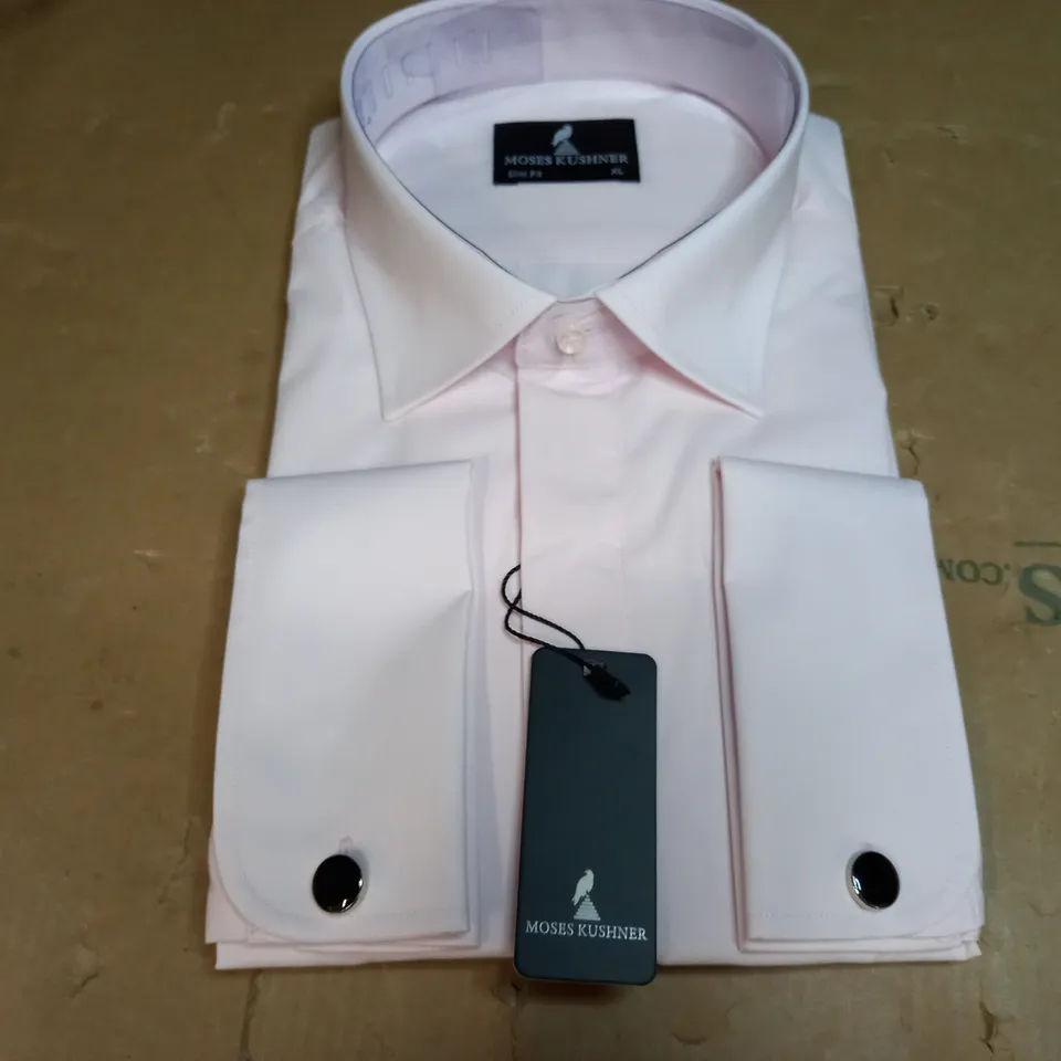 MOSES KUSHNER LOT OF 5 LONG SLEEVE SLIM FIT BUTTONED LIGHT PINK SHIRTS - XL