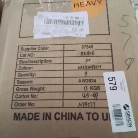 BOXED BRAND NEW APPROXIMATELY 9 SIMPLY BE DENIM JUMPSUIT MIDWASH SIZE 30