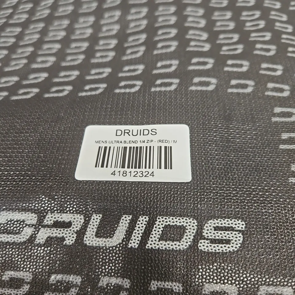 DRUIDS MENS ULTRA BLEND 1/4 ZIP UP TOP RED MEDIUM WITH TAGS