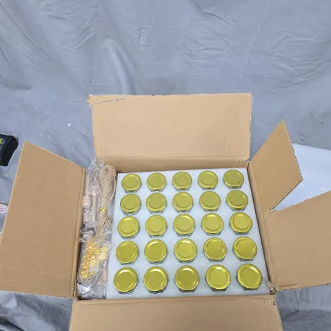 BOX OF GLASS JARS APPROXIMATELY 25