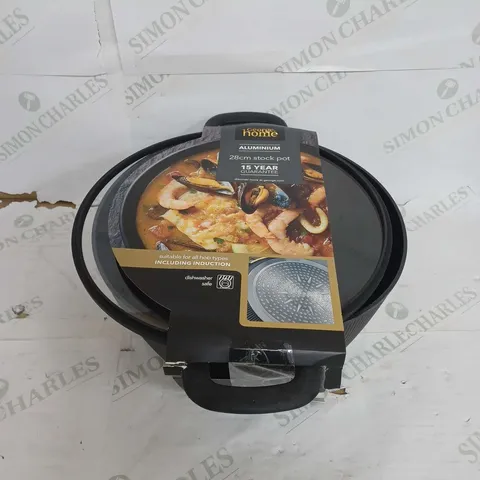 ALUMINUM 28CM STOCK POT IN BLACK