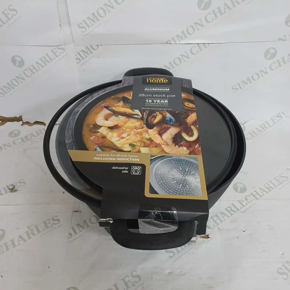 ALUMINUM 28CM STOCK POT IN BLACK