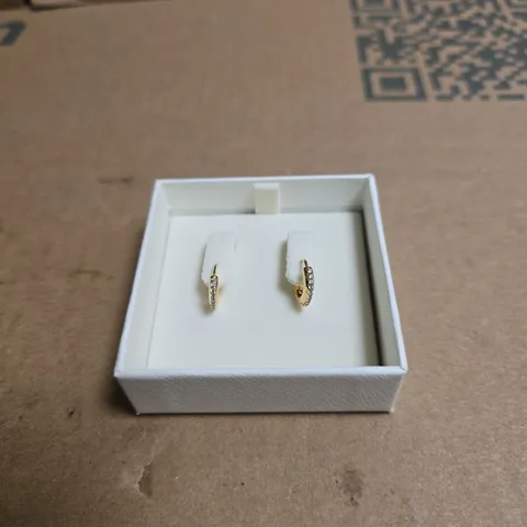 SWAROVSKI GOLD-TONE PAVÉ HOOP EARRINGS – BOXED