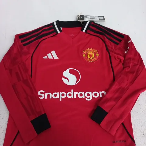 MANCHESTER UNITED FOOTBALL SHIRT – RED ADIDAS JERSEY, YOUTH UK 7-8