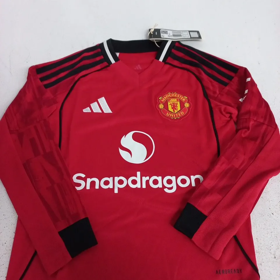 MANCHESTER UNITED FOOTBALL SHIRT – RED ADIDAS JERSEY, YOUTH UK 7-8
