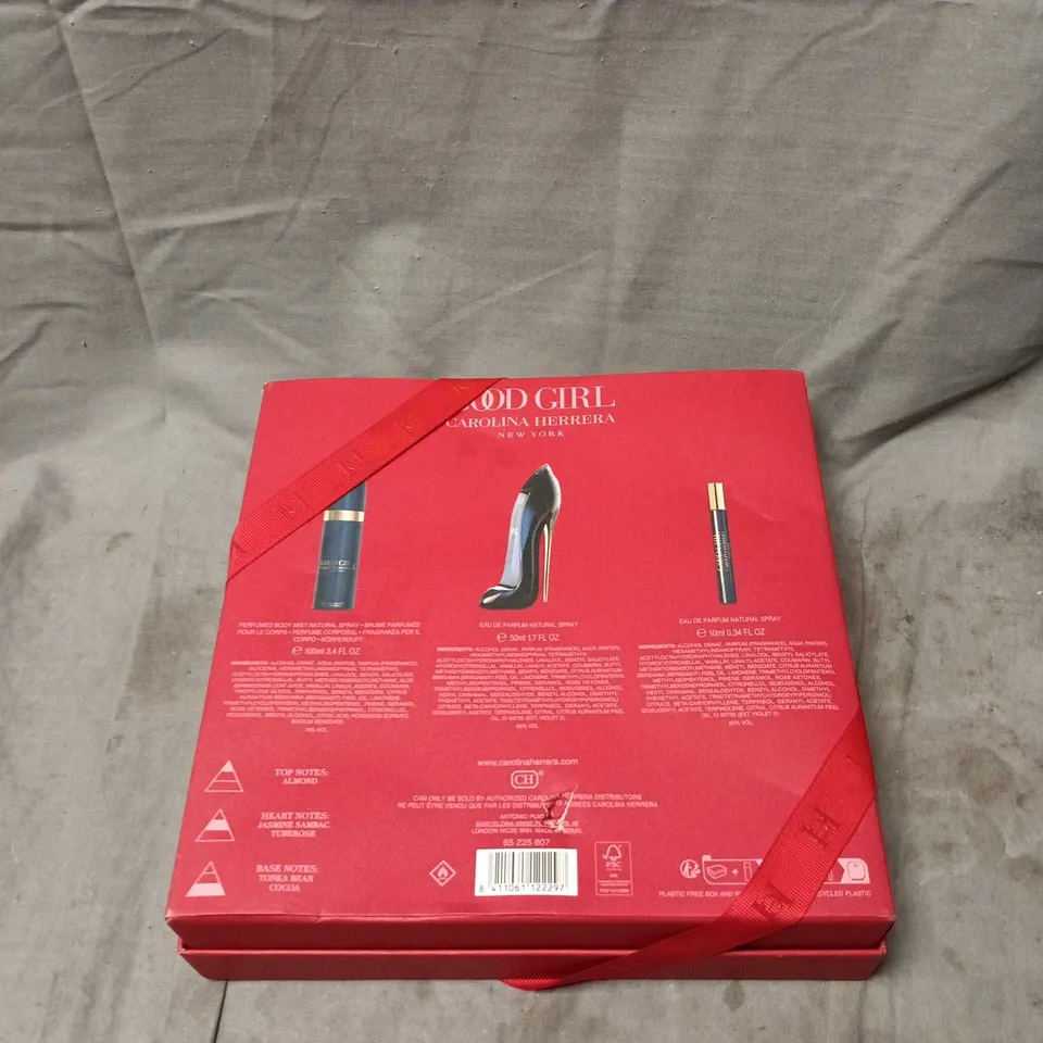 CAROLINE HERRERA GOOD GIRL GIFT SET IN RED BOX WITH RIBBON 3 ITEMS