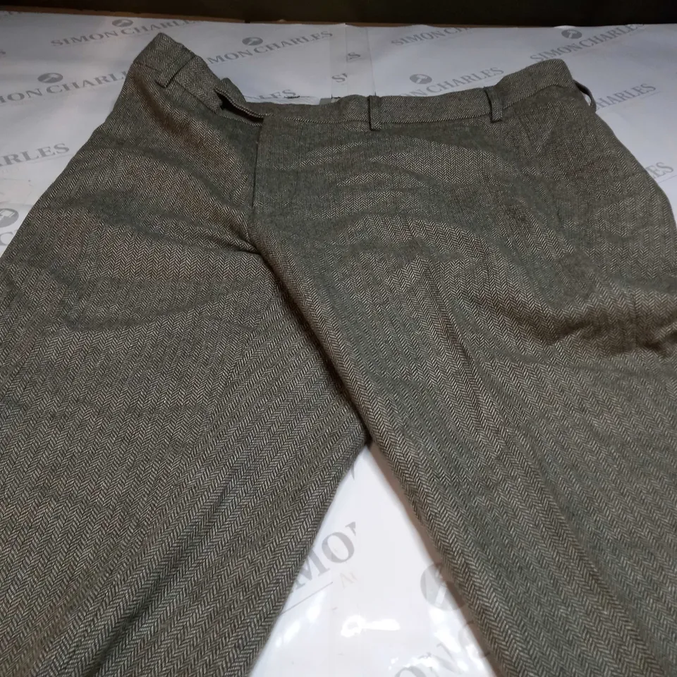 MOSS SLIMFIT TEXTURED DESIGN PANTS IN MOSS GREEN - 36R