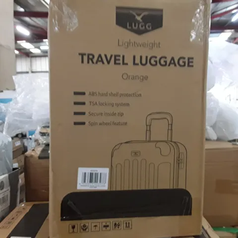 BOXED LUGG JET LIGHT WEIGHT TRAVEL LUGGAGE SUITCASE- ORANGE