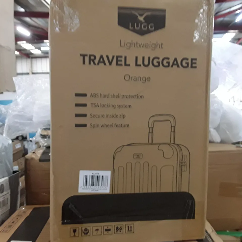 BOXED LUGG JET LIGHT WEIGHT TRAVEL LUGGAGE SUITCASE- ORANGE