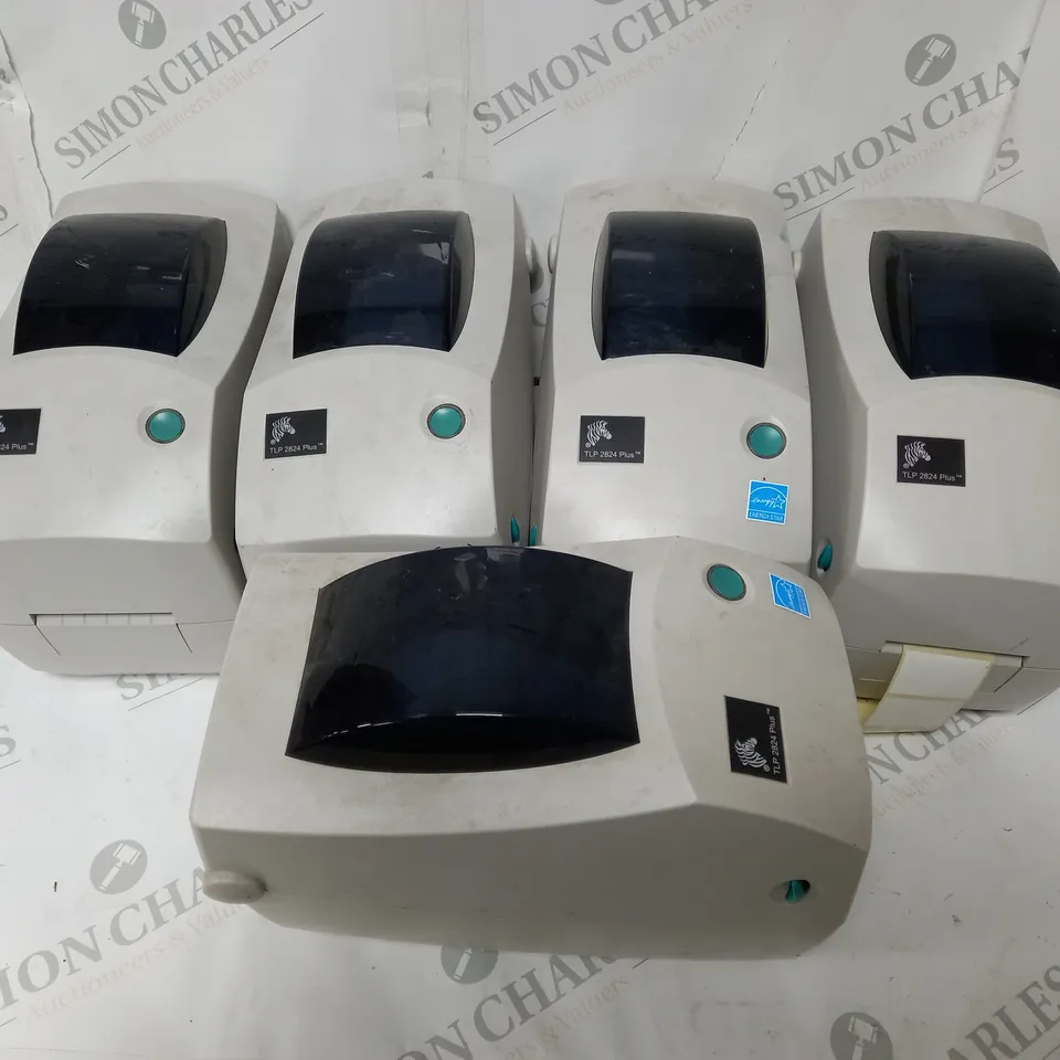 BOX OF 5 ZEBRA MONOCHROME DESKTOP THERMAL PRINTERS TLP 2824 PLUS