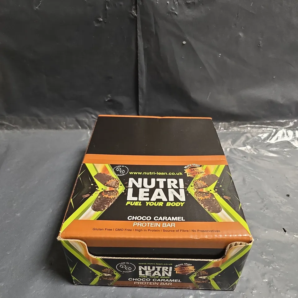 NUTRI LEAN CHOCO CARAMEL PROTEIN BAR – BOXED - X12 BARS