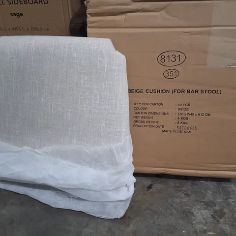 PAIR OF BEIGE CUSHIONS FOR BAR STOOLS