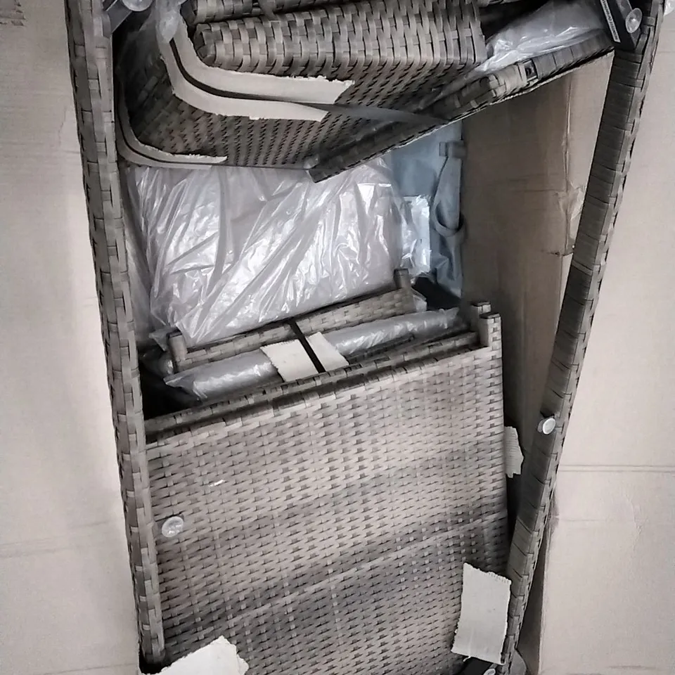 LOT OF RATTAN EFFECT OUTDOOR FURNITURE PARTS IN LIGHT BROWN