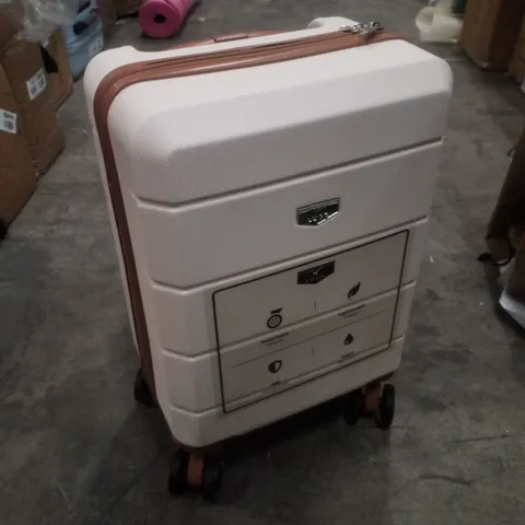 LUGG 40CM JETSET SUITCASE - CREAM/BROWN