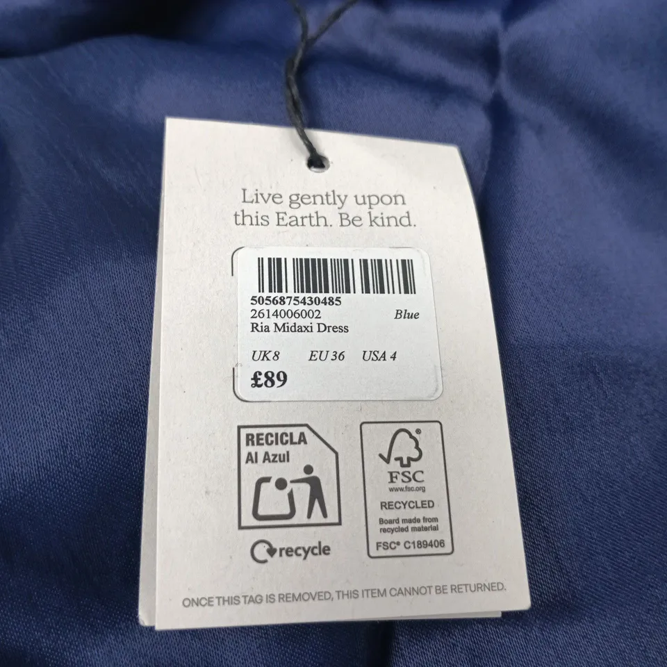 NOBODYS CHILD RIA MIDAXI DRESS – BLUE, UK SIZE 8