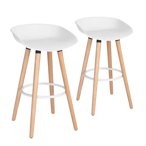 BOXED TATA 68CM BAR STOOL - SET OF 2 - WHITE (2 BOXES)