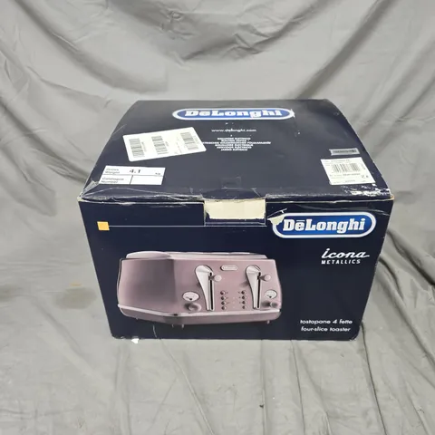BOXED DELONGHI ICONA METALLICS TOASTER - PINK