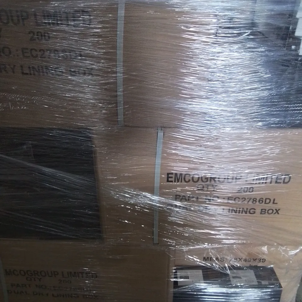 PALLET OF APPROXIMATELY 9 MULTI BOXES OF EMCO DUAL DRY LINING BOX 34MM DEEP - EC 2786DL  - COLLECTION ONLY 
