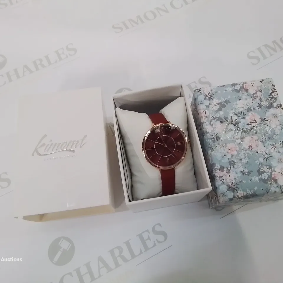 BOXED STYLISH KIMONT RED ROUND FACE WATCH