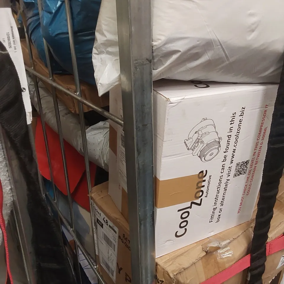 CAGE OF ASSORTED CONSUMER PRODUCTS INCLUDING: CLOUD PILLOW, CAR PARTS ECT // CAGE NOT INCLUDED 