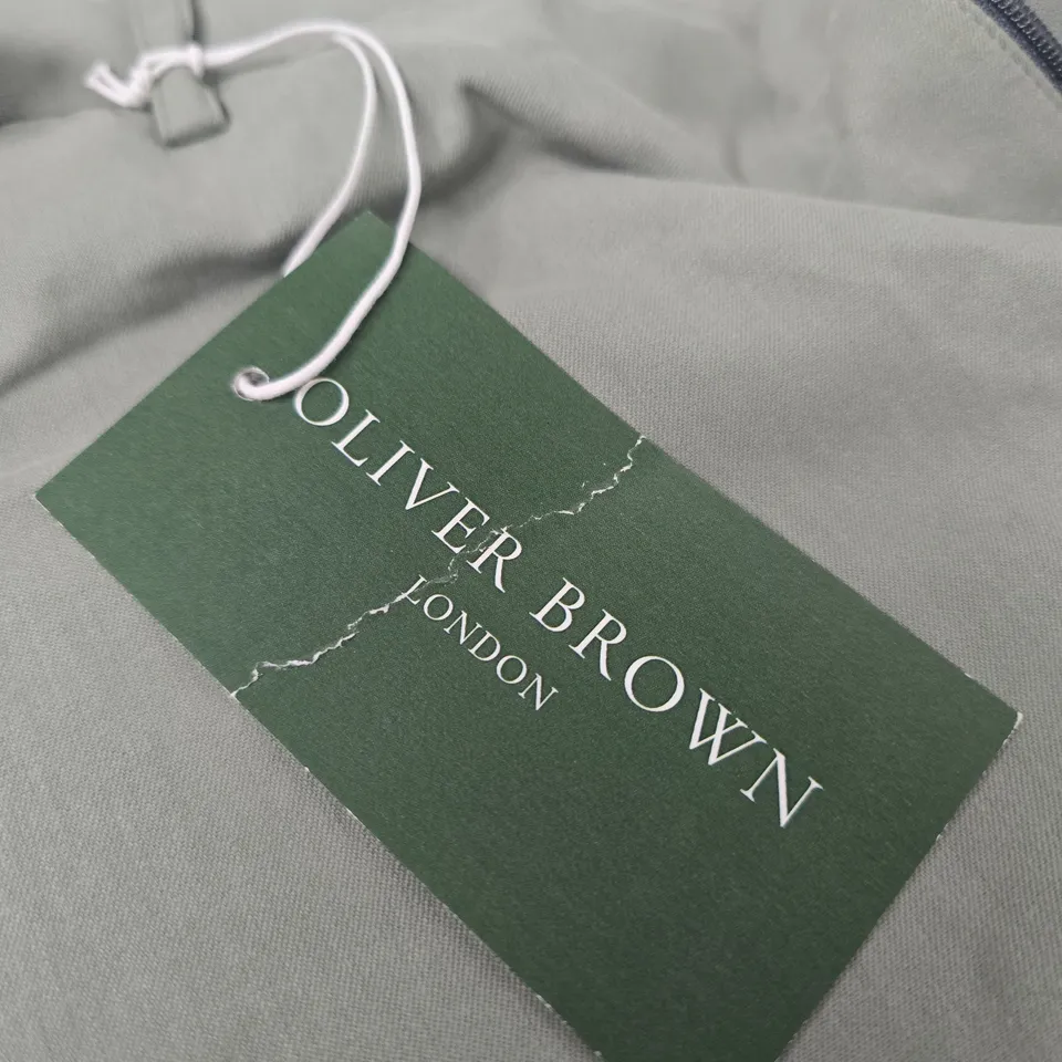 OLIVER BROWN LONDON PLEATED TROUSERS – LIGHT SAGE, UK 38
