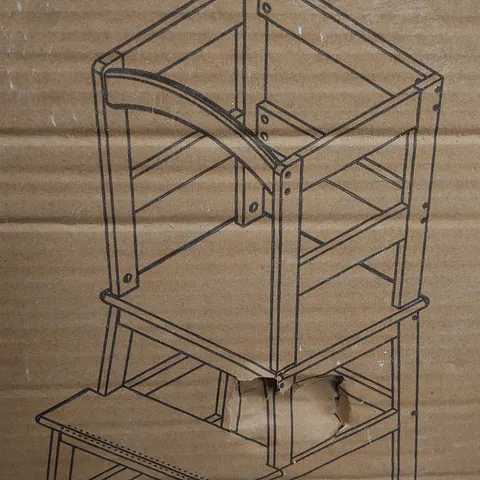 BOXED WOODEN STEP STOOL - 1OF1