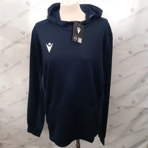 BAGGED MACRON ELECTRO HOODY NAVY SIZE XL