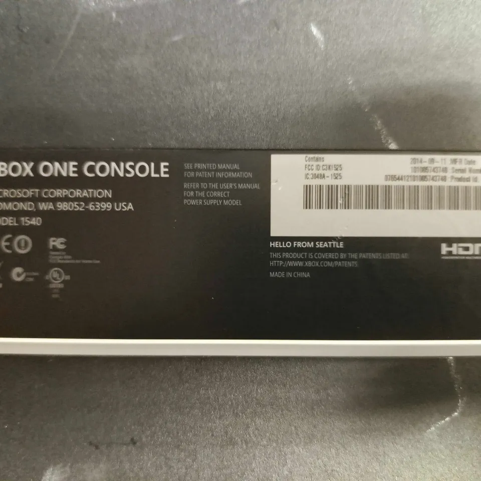 XBOX ONE GAMES CONSOLE IN BLACK - MODEL 1540 (CONSOLE ONLY)