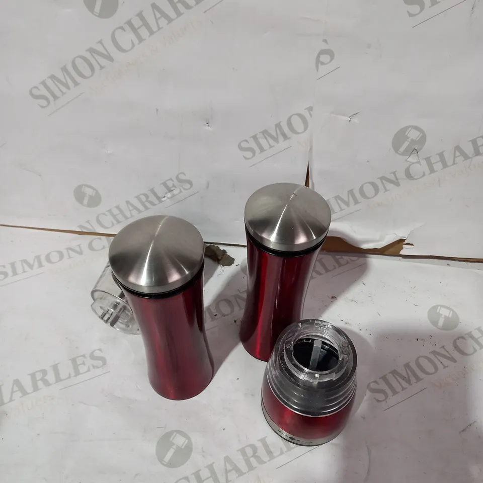 MORPHY RICHARDS ACCENTS ELECTRONIC SALT AND PEPPER MILL - RED