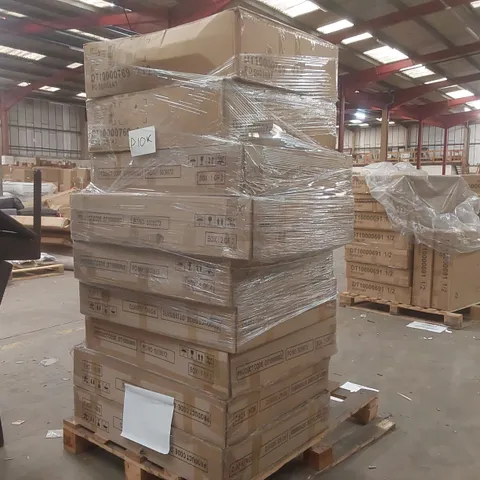 PALLET CONTAINING A LARGE QUANTITY OF ASSORTED DESIGNER FURNITURE PARTS INCLUDING: DINING TABLE PARTS ECT
