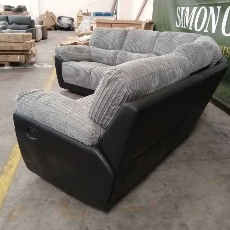 SIENNA FABRIC/FAUX LEATHER HIGH BACK RECLINER CORNER GROUP SOFA RRP £1499